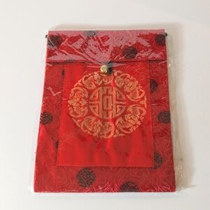 Red Envelope Pouch with Gold Embroidery Chinese